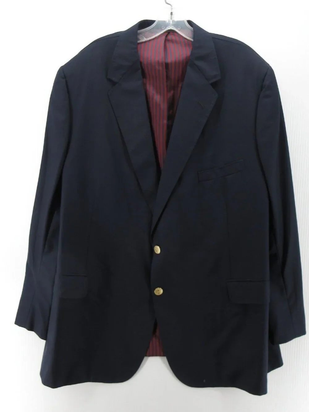 Oxxford Clothes Sport Coat 50 Navy Blazer Wool Gold Buttons Union Made